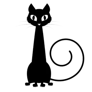 😣 kot, czarny kot, zwierzę, słodki, naklejka, Halloween telegram sticker