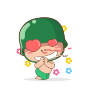 😍 soldier, helmet, cartoon, love, flowers, character whatsapp sticker