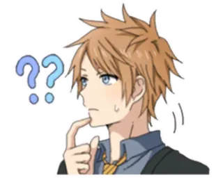 😶 Anime, Frage, Denken, Verwirrt, Cartoon whatsapp sticker