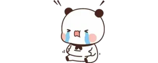 🍼 chorando, panda, fofo, triste, desenho animado telegram sticker