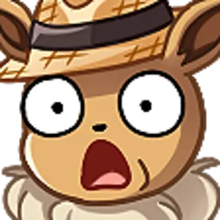 😮 Eevee Eevee, Pokémon, Anime, Dibujos animados, impactado, Sombrero telegram sticker