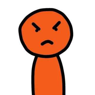 😡 enfadado, monigote, naranja, dibujos animados telegram sticker