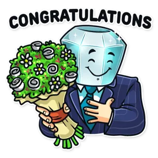 😊 CONGRATULATIONS felicitaciones, celebración, diamante, éxito, logro, ramo whatsapp sticker