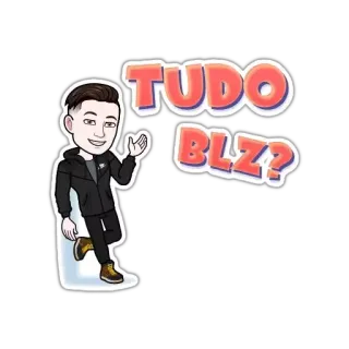 👌 TUDO BLZ? Bitmoji, saluto, tutto ok, cartone animato, personaggio telegram sticker