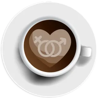 👫 coffee, heart, gender symbols, latte art, love, cappuccino telegram sticker
