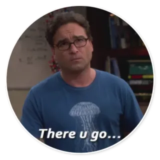 😕 Leonard Hofstadter The Big Bang Theory There u go... The Big Bang Theory, Leonard Hofstadter, serie tv, sticker whatsapp sticker