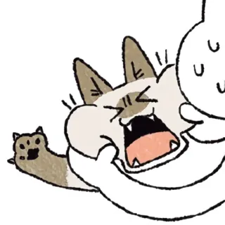 😫 cat, cartoon, screaming, animal, cute, angry telegram sticker