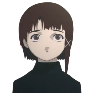 🙁 Lain Iwakura Serial Experiments Lain Anime, Personnage, Fille, Lain Iwakura, Serial Experiments Lain whatsapp sticker