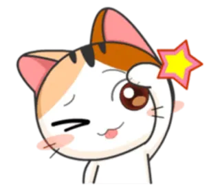 😜 고양이, 귀여운, 스티커, 만화, 동물 telegram sticker