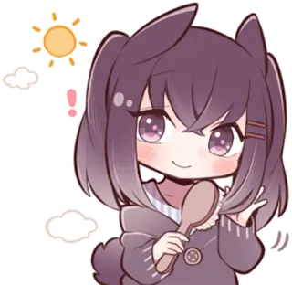 ☀️ Anime, Chibi, Niedlich, Kawaii, Mädchen, Illustration, Charakter telegram sticker