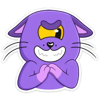 😡 kucing, kartun, stiker, ungu, hewan, lucu, karakter telegram sticker