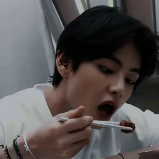 🐻 사람, 식사, 젓가락, 음식, 인물사진, 캐주얼 telegram sticker
