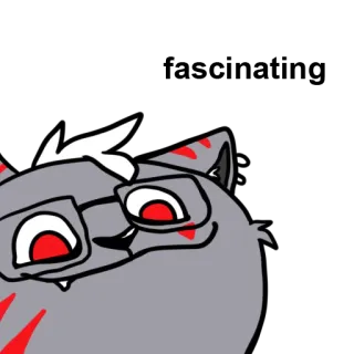 👀 Cartoon Katze, Brille, rote Augen, digitale Kunst whatsapp sticker