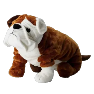 🐕 cão, buldogue, animal, pelúcia, brinquedo, fofo, raça de cão whatsapp sticker