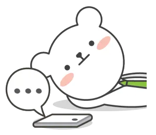 📞 ... urso, desenho animado, telefone, fofo, animal, adesivo telegram sticker