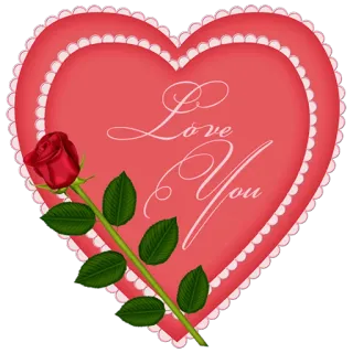 ❤ Love You любовь, сердце, роза, романтика, день святого валентина, цветок telegram sticker