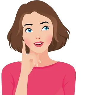 🙄 femme, pensée, dessin animé, idée, portrait, portrait femme telegram sticker