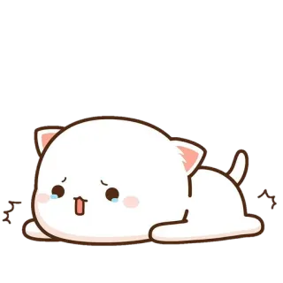 😢 Katze, traurig, weinend, weiß, Cartoon telegram sticker