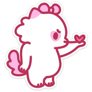 😘 cute, cartoon, love, heart, animal telegram sticker