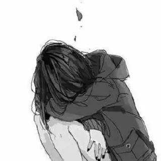 🎡 triste, piangere, anime, ragazza, lacrime, solo/a, depressione telegram sticker