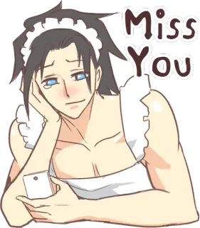 😫 Miss You 애니메이션, 메이드, 슬픈, 보고 싶어, 남성, 만화, 눈물 whatsapp sticker