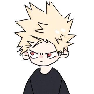 😐 Katsuki Bakugo My Hero Academia Anime, Manga, Held, Boos, Blond telegram sticker