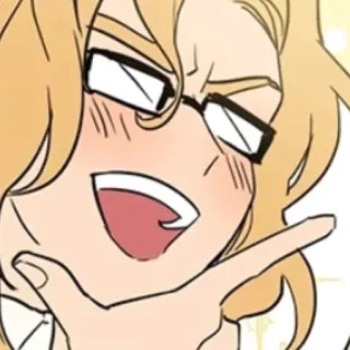 😎 动漫, 漫画, 卡通, 角色, 金发, 眼镜 whatsapp sticker