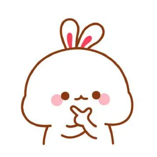 🍼 lindo, conejito, conejo, tímido, kawaii, animal telegram sticker