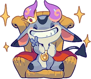 😎 cartoon, king, devil, cute, character, sticker telegram sticker