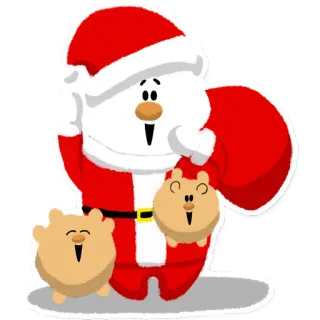 🎅 Santa Claus Święty Mikołaj, Boże Narodzenie, Święta, Uroczy, Kreskówka, Zima telegram sticker