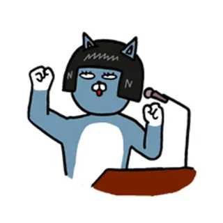 ☺ кот, мультфильм, речь, микрофон telegram sticker