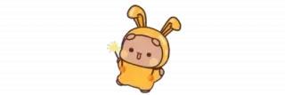 🫖 coniglietto, kawaii, carino, personaggio, cartone animato, giallo telegram sticker