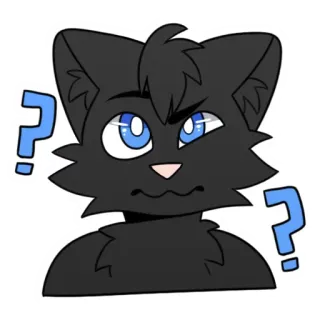 🤔 cat, question mark, confused, cartoon, animal, sticker telegram sticker