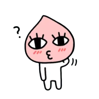 😮 Desenho animado, Pergunta, Fofo, Rosa, Personagem telegram sticker