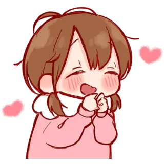 💞 かわいい, カワイイ, アニメ, ハート, 幸せ whatsapp sticker