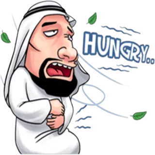 😰 HUNGRY... hungry, cartoon, middle eastern, sticker, food, emoji telegram sticker