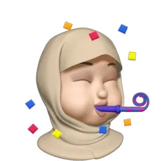 🥳 lễ kỷ niệm, tiệc tùng, emoji, ăn mừng, dễ thương, hoạt hình, Hồi giáo, người Hồi giáo whatsapp sticker