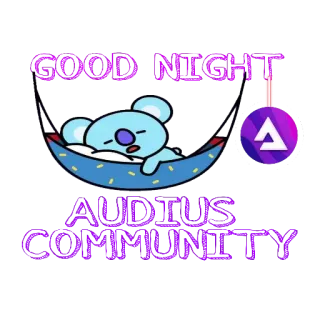🥱 GOOD NIGHT AUDIUS COMMUNITY спокойной ночи, audius, сообщество, сон, мультфильм, милый telegram sticker