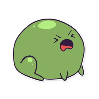 😡 Blob, Hijau, Lucu, Kartun, Stiker whatsapp sticker