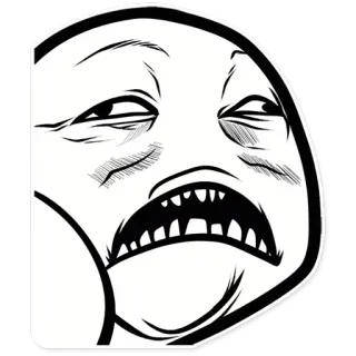 😧 Trollface Meme, Troll, Internet, Engraçado, Rosto, Rage Comic telegram sticker