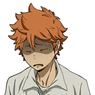 😣 Hinata Haikyuu!! Аниме, Персонаж, Выражение лица, Спорт, Волейбол, Haikyuu, Хината telegram sticker