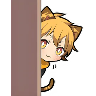 😊 애니메이션, 고양이, 숨기, 귀여운, 빼꼼 telegram sticker