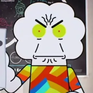 😠 Clayton The Amazing World of Gumball Cartoon, Wütend, Gestaltwandler, Wolke, Gelbe Augen whatsapp sticker