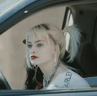 😐 Harley Quinn HARLEY Harley Quinn, Margot Robbie, DC Comics, character, blonde, woman telegram sticker