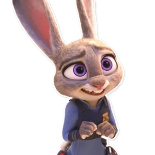 ☺️ Judy Hopps Zootopia lapin, police, officier, dessin animé, Disney whatsapp sticker