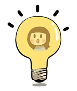 💡 lightbulb, idea, innovation, cartoon, woman, thought telegram sticker