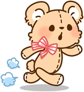 🏃‍♀️ 泰迪熊, 可爱, 跑步, 卡通, 动物, 卡哇伊 telegram sticker