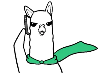 📲 лама, телефон, животное, шарф whatsapp sticker