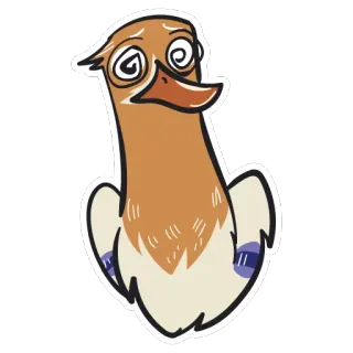 😵 bebek, kartun, burung, konyol, lucu, binatang, imut telegram sticker
