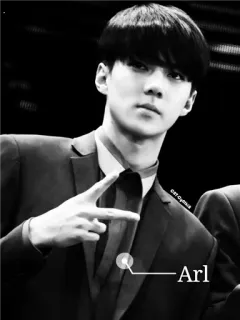 ✖ Arl kpop, männlich, anzug, person, schwarzweiss whatsapp sticker
